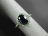 ESTATE 1.90CT DIAMOND & AAA OVAL SAPPHIRE 14K WHITE GOLD 3D HALO ENGAGEMENT RING