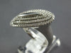 ESTATE LARGE .77CT DIAMOND 14KT WHITE GOLD CLASSIC MULTI OVAL SIDEWAY FUN RING