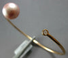 .06CT DIAMOND & AAA PINK SOUTH SEA PEARL 18KT ROSE GOLD FLEXIBLE BANGLE BRACELET