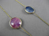 ANTIQUE 20.0CT EXTRA FACET MULTI COLOR SAPPHIRE 14KT YELLOW GOLD LARIAT NECKLACE