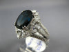 ESTATE LARGE 8.23CT DIAMOND & AAA SAPPHIRE 18KT WHITE GOLD OVAL ENGAGEMENT RING