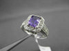 ESTATE 2.60CT DIAMOND & AAA AMETHYST 14K WHITE HALO DESIGN FILIGREE EMERALD RING