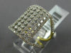 ESTATE LARGE 1.16CT DIAMOND 14KT WHITE & YELLOW GOLD MULTI ROW RECTANGULAR RING