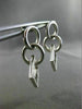 ESTATE .46CT DIAMOND 14K WHITE GOLD 3D CIRCLE & SQUARE HANGING EARRINGS F/G VSSI