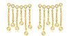 LARGE .40CT DIAMOND 14KT YELLOW GOLD MULTI ROW CHANDELIER BEZEL HANGING EARRINGS