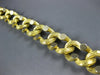 ESTATE WIDE & LONG 18KT WHITE & YELLOW GOLD 3D SOLID LINK BRACELET