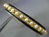 ANTIQUE VICTORIAN AAA PEARL & BLUE ENAMEL 14K YELLOW GOLD BANGLE BRACELET 20957