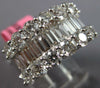 LARGE 4.29CT DIAMOND 18KT WHITE GOLD 3D ROUND & BAGUETTE 3 ROW ANNIVERSARY RING