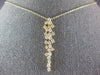 ESTATE .80CT DIAMOND 14K YELLOW GOLD 3D CLUSTER ELONGATED FLOATING LOVE NECKLACE
