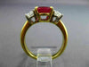 ESTATE 3.60CT DIAMOND & AAA RUBY 18K YELLOW GOLD & PLATINUM OVAL ENGAGEMENT RING