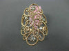 ESTATE LARGE .18CT DIAMOND 14KT ROSE GOLD 3D OPEN FILIGREE ETOILE FLOWER RING
