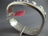 LARGE 2.84CT DIAMOND 18K WHITE GOLD ROUND & BAGUETTE ETOILE CUFF BANGLE BRACELET