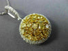 ESTATE LARGE 2.13CT WHITE & FANCY YELLOW DIAMOND 18KT 2 TONE GOLD ROUND PENDANT