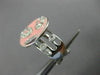 LARGE .22CT DIAMOND & PINK ENAMEL 18KT WHITE GOLD 3D CIRCULAR CLIP ON EARRINGS
