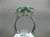 ESTATE LARGE 2.52CT DIAMOND & AAA EMERALD 14K WHITE GOLD FLOWER ANNIVERSARY RING
