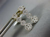 ESTATE .63CT DIAMOND 18KT YELLOW GOLD 3D CLUSTER FLOWER JOURNEY HANGING EARRINGS