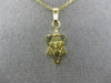 ESTATE 14K YELLOW GOLD 3D DOUBLE SIDED CHAI LIFE MENORAH FLOATING PENDANT #25451