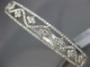 ESTATE WIDE 1.80CT DIAMOND 18KT WHITE GOLD FILIGREE WAVE FLOWER BANGLE BRACELET