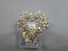 ESTATE LARGE .80CT DIAMOND 14KT WHITE GOLD 3D OPEN HEART LOVE RING