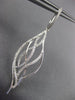 ESTATE LARGE .82CT ROUND DIAMOND 18K WHITE GOLD 3D CLASSIC LEAF HANGING EARRINGS