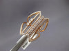 ESTATE LARGE 1.35CT DIAMOND 14KT ROSE GOLD CLASSIC MULTI BAR DOUBLE V FUN RING