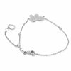 ESTATE .15CT DIAMOND 14K WHITE GOLD 3D BUTTERFLY HEART BY THE YARD LOVE BRACELET