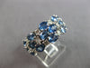 LARGE 4.39CT DIAMOND & AAA SAPPHIRE 14KT WHITE GOLD OVAL & ROUND 3 ROW FUN RING