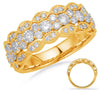 WIDE 1.17CT DIAMOND 14K YELLOW GOLD 3D MULTI ROW ROUND FILIGREE ANNIVERSARY RING