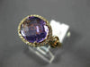 ESTATE 4.08CT DIAMOND & AAA OVAL CUT AMETHYST 14KT ROSE GOLD FRIENDSHIP FUN RING