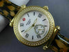 LARGE MICHELE CABER .58CT DIAMOND MOTHER OF PEARL STAINLESS STEEL CHEETAH WATCH