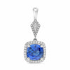 7.16CT DIAMOND & SAPPHIRE 18KT WHITE GOLD INTERCHANGEABLE HANGING STUD EARRINGS