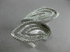 ESTATE LARGE 1.26CT DIAMOND 14KT WHITE GOLD 3D MULTI DOUBLE LEAF OPEN FUN RING
