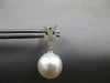 LARGE .26CT DIAMOND & AAA SOUTH SEA PEARL 18KT WHITE GOLD V SHAPE FUN EARRINGS