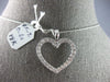 ESTATE .60CT DIAMOND 18KT WHITE GOLD 3D CLASSIC OPEN HEART LOVE FLOATING PENDANT