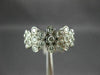 ESTATE WIDE .76CT DIAMOND 14K WHITE GOLD MULTI ROW FLOWER BEZEL ANNIVERSARY RING