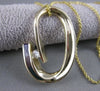 ESTATE DIAMOND 14K YELLOW GOLD PURPLE RED GREEN ENAMEL OPEN SWIRL PENDANT #10723