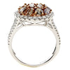 2.21CT WHITE & PINK DIAMOND 18KT WHITE & ROSE GOLD MULTI SHAPE CLUSTER HALO RING