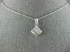ESTATE .44CT DIAMOND 14KT WHITE GOLD 3D PRINCESS & BAGUETTE SQUARE PENDANT #607