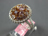 LARGE 2.67CT WHITE & PINK DIAMOND 18K WHITE & ROSE GOLD CLUSTER ANNIVERSARY RING