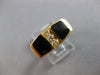 .09CT DIAMOND & AAA ONYX 14KT YELLOW GOLD 3D SQUARE HANDCRAFTED MENS RING #23110