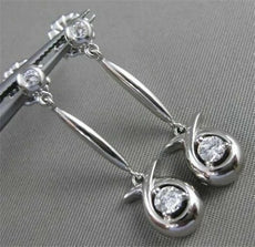 ESTATE .55CTW DIAMOND 14KT WHITE GOLD HANGING DANGLE STUD EARRINGS FG VS #16071