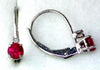.56CT DIAMOND & AAA RUBY 14KT WHITE GOLD 3D CLASSIC LEVERBACK HANGING EARRINGS
