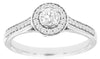 ESTATE .40CT DIAMOND 14KT WHITE GOLD 3D ROUND CLASSIC HALO ENGAGEMENT RING