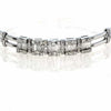 1.09CT DIAMOND 18K WHITE GOLD ROUND & BAGUETTE MULTI SQUARE CUFF BANGLE BRACELET