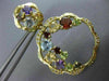 ESTATE LARGE 5.23 DIAMOND & MULTI GEM 14KT 2 TONE GOLD CLUSTER FLOWER EARRINGS