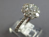 ESTATE WIDE 1.99CT DIAMOND 14KT WHITE GOLD 3D CLASSIC FLOWER ENGAGEMENT RING