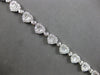 LARGE 3.79CT DIAMOND 18K WHITE GOLD ROUND & BAGUETTE MULTI HEART TENNIS BRACELET