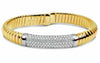 ESTATE 1.75CT DIAMOND 18K WHITE & YELLOW GOLD 3D MULTI ROW SNAKE BANGLE BRACELET