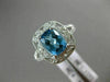 LARGE 2.10CT DIAMOND & AAA BLUE TOPAZ 14K WHITE GOLD FILIGREE SQUARE FLOWER RING