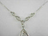 ANTIQUE 18KT WHITE LEAF DROP FILIGREE DIAMOND NECKLACE